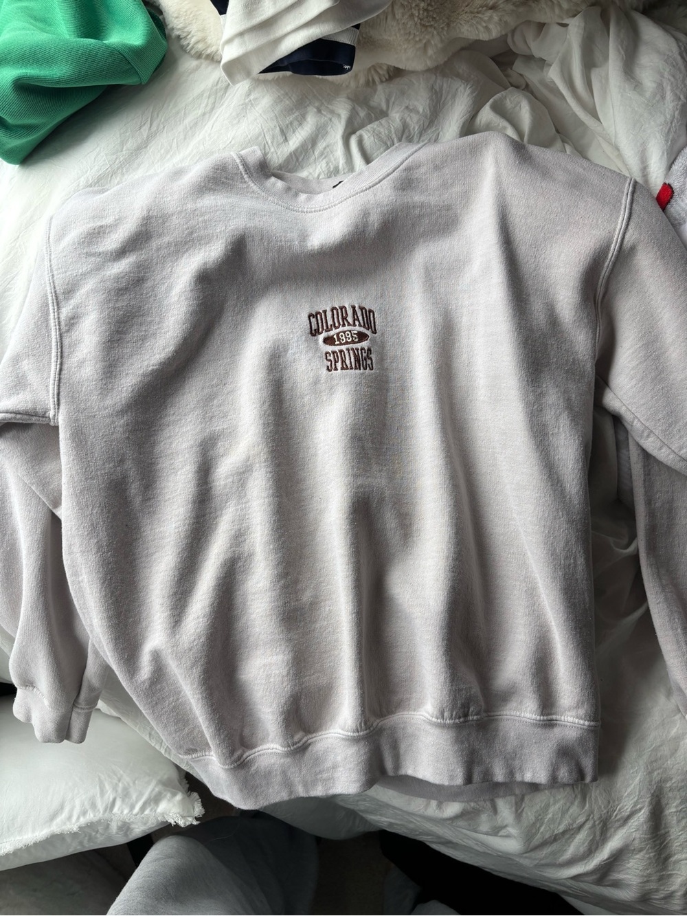 BDG cream colored "Colorado Springs" Embroidered Sweatshirt